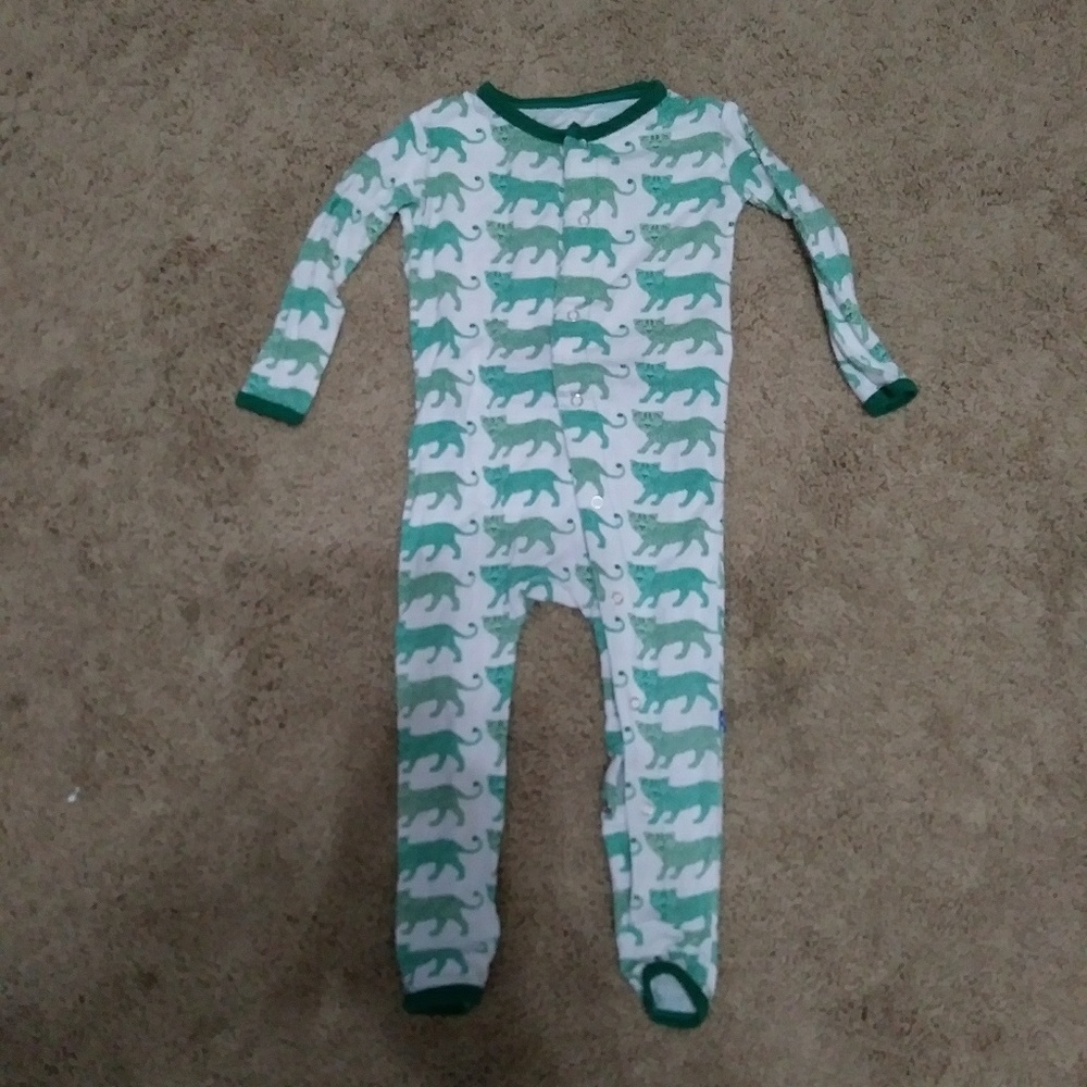 Kickee Pants Coverall- Aloe Leopard
